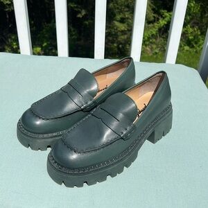 Free People Dark Green Chunky Loafers
